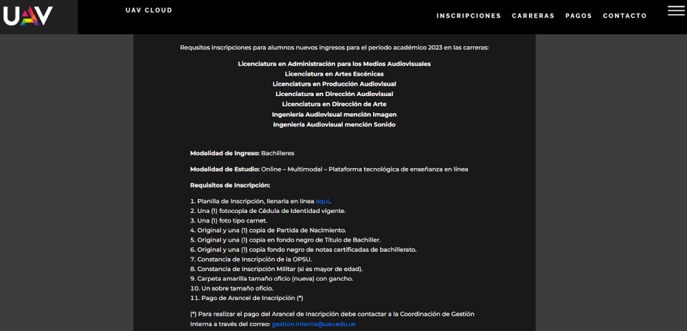 Cómo inscribirse en UAV